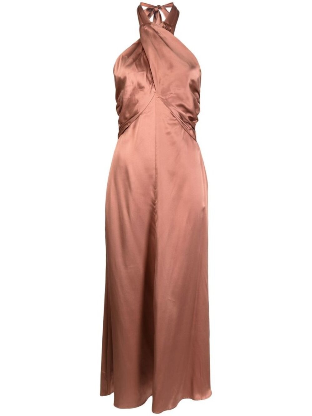 NWOT Reformation Maddison Silk Midi Dress Halter Praline Rose Pink 0